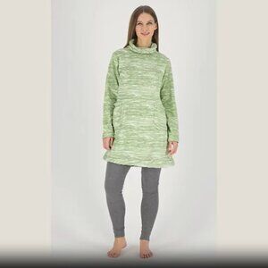 Stan Herman Womens Space Dye Classic Plush Tunic & Legging Set Green Gray S NWOT